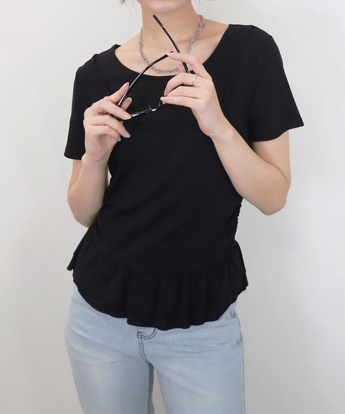 新品タグ付き♡ミストレアス♡バレエコアぺプラムキャミソール♡オフホワイト フリルヘムT / ペプラム レイヤード 重ね着 キャミソール ビスチェ