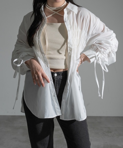 セール】袖ドロストシャーリングシャツ【ZOZOTOWN限定アイテム