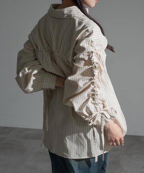 apres jour mignon（アプレジュールミニョン）の「袖ドロストシャーリングシャツ【ZOZOTOWN限定アイテム】（シャツ/ブラウス・レディース・オフホワイト/ブルー/イエロー・フリー/X-LARGE）」の19枚目の写真