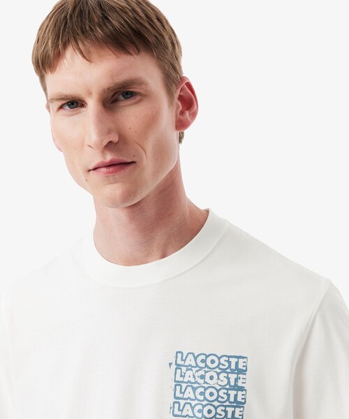 LACOSTE(ラコステ)の「ステンシルバックプリントTシャツ(Tシャツ/カットソー・メンズ・オフホワイト/ダークブルー・2/4/3/5)」の4枚目の写真