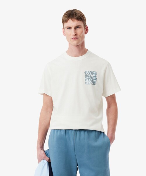 LACOSTE(ラコステ)の「ステンシルバックプリントTシャツ(Tシャツ/カットソー・メンズ・オフホワイト/ダークブルー・2/4/3/5)」の3枚目の写真