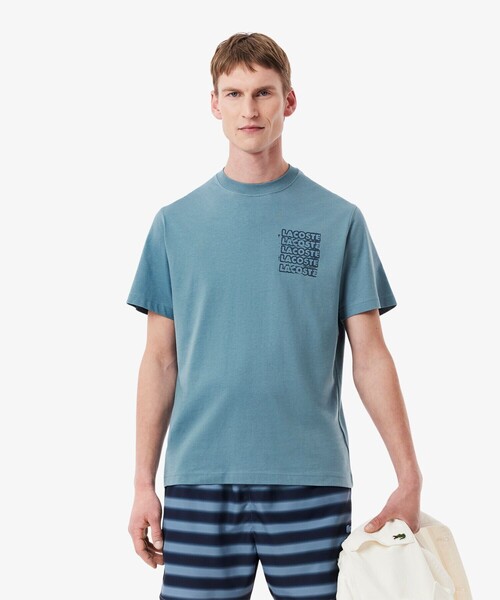 LACOSTE(ラコステ)の「ステンシルバックプリントTシャツ(Tシャツ/カットソー・メンズ・オフホワイト/ダークブルー・2/4/3/5)」の10枚目の写真