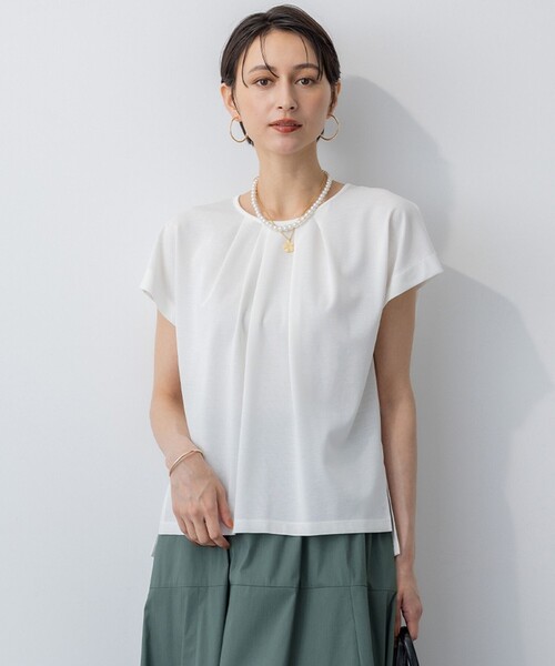 接触冷感/洗える】ツイストコットンプレーティング タックデザイン