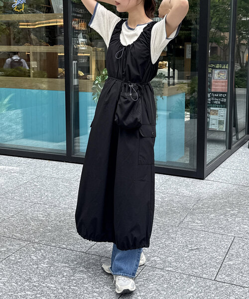 CPCM 【フェス2点セット】ストレッチナイロンパッカブルワンピース セール】【フェス2点セット】ストレッチナイロンパッカブル