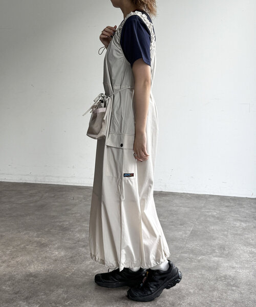 CPCM（シーピーシーエム）の「【フェス2点セット】ストレッチナイロンパッカブルワンピース（ワンピース・レディース・アイボリー/ブラック/チャコールグレー・FREE）」の5枚目の写真