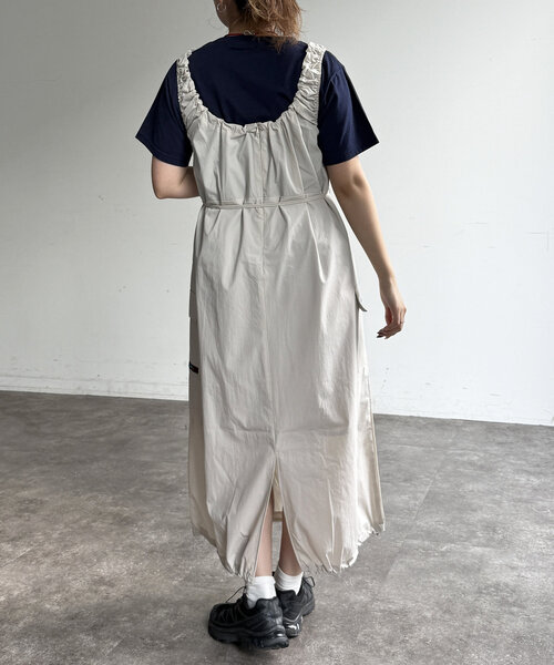 CPCM（シーピーシーエム）の「【フェス2点セット】ストレッチナイロンパッカブルワンピース（ワンピース・レディース・アイボリー/ブラック/チャコールグレー・FREE）」の6枚目の写真