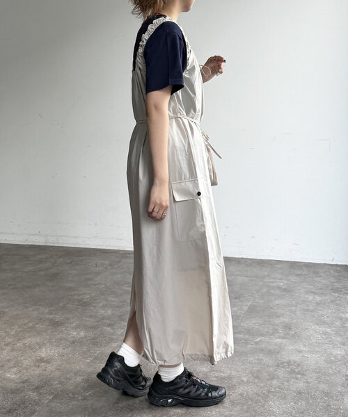 CPCM（シーピーシーエム）の「【フェス2点セット】ストレッチナイロンパッカブルワンピース（ワンピース・レディース・アイボリー/ブラック/チャコールグレー・FREE）」の7枚目の写真