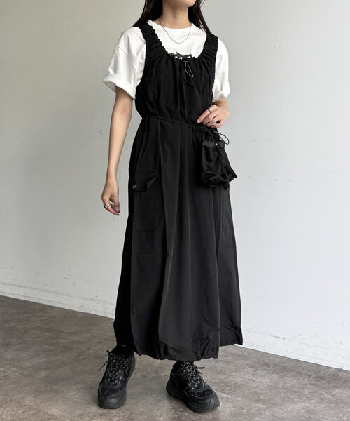 CPCM 【フェス2点セット】ストレッチナイロンパッカブルワンピース セール】【フェス2点セット】ストレッチナイロンパッカブル