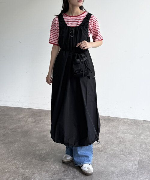 CPCM（シーピーシーエム）の「【フェス2点セット】ストレッチナイロンパッカブルワンピース（ワンピース・レディース・アイボリー/ブラック/チャコールグレー・FREE）」の16枚目の写真