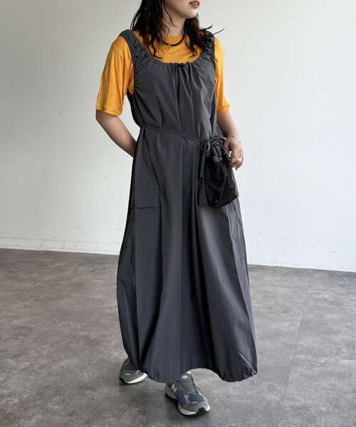 CPCM（シーピーシーエム）の「【フェス2点セット】ストレッチナイロンパッカブルワンピース（ワンピース・レディース・アイボリー/ブラック/チャコールグレー・FREE）」の17枚目の写真