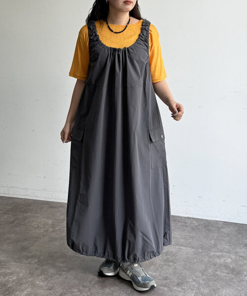 CPCM（シーピーシーエム）の「【フェス2点セット】ストレッチナイロンパッカブルワンピース（ワンピース・レディース・アイボリー/ブラック/チャコールグレー・FREE）」の22枚目の写真
