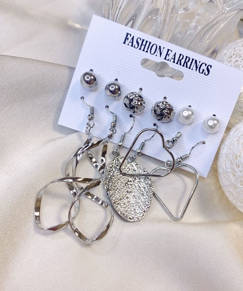 【在庫処分セールセット】 ハンドメイド ピアス セール】ピアス セット 6点セットピアス（ピアス（両耳用