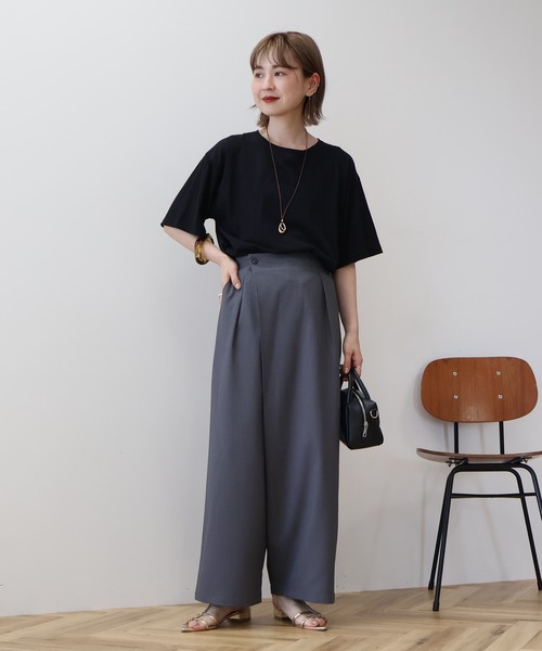 AMERICAN HOLIC(アメリカンホリック)の「シアーボックスTシャツ(Tシャツ/カットソー・レディース・ライトブルー/ブラック/オフホワイト/ブラウン・L/M)」の13枚目の写真