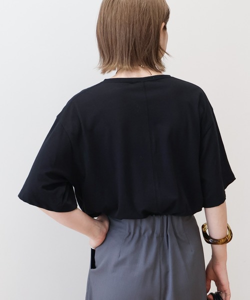 AMERICAN HOLIC(アメリカンホリック)の「シアーボックスTシャツ(Tシャツ/カットソー・レディース・ライトブルー/ブラック/オフホワイト/ブラウン・L/M)」の11枚目の写真