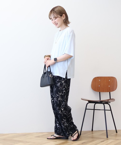 AMERICAN HOLIC(アメリカンホリック)の「シアーボックスTシャツ(Tシャツ/カットソー・レディース・ライトブルー/ブラック/オフホワイト/ブラウン・L/M)」の18枚目の写真