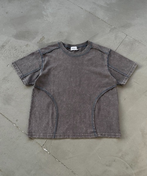 ANDER HUNK（アンダーハンク）の「Overdyed Stitch Design T-shirt / オーバーダイステッチデザインTシャツ（Tシャツ/カットソー・メンズ・グレー系/グレー/ブラック系/ブラック・SMALL/MEDIUM/LARGE）」の4枚目の写真