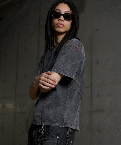 ANDER HUNK（アンダーハンク）の「Overdyed Stitch Design T-shirt / オーバーダイステッチデザインTシャツ（Tシャツ/カットソー・メンズ・グレー系/グレー/ブラック系/ブラック・SMALL/MEDIUM/LARGE）」の10枚目の写真