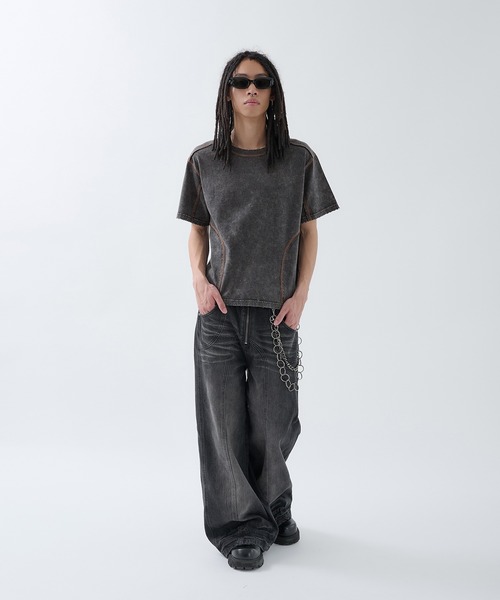 ANDER HUNK（アンダーハンク）の「Overdyed Stitch Design T-shirt / オーバーダイステッチデザインTシャツ（Tシャツ/カットソー・メンズ・グレー系/グレー/ブラック系/ブラック・SMALL/MEDIUM/LARGE）」の14枚目の写真