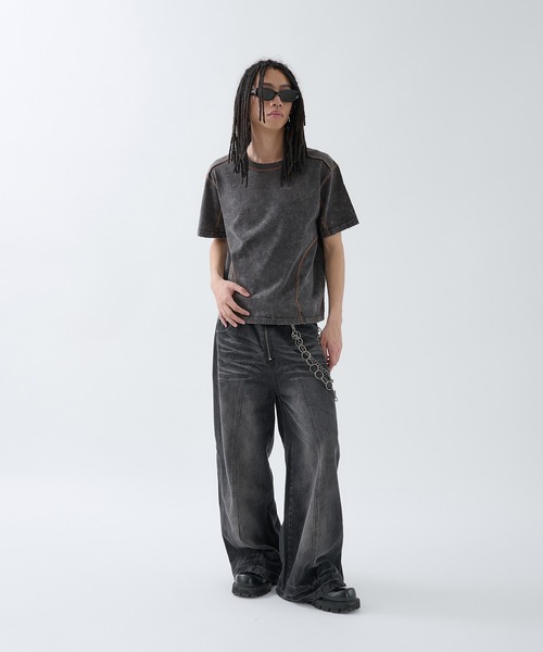 ANDER HUNK（アンダーハンク）の「Overdyed Stitch Design T-shirt / オーバーダイステッチデザインTシャツ（Tシャツ/カットソー・メンズ・グレー系/グレー/ブラック系/ブラック・SMALL/MEDIUM/LARGE）」の16枚目の写真