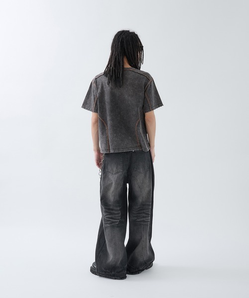 ANDER HUNK（アンダーハンク）の「Overdyed Stitch Design T-shirt / オーバーダイステッチデザインTシャツ（Tシャツ/カットソー・メンズ・グレー系/グレー/ブラック系/ブラック・SMALL/MEDIUM/LARGE）」の17枚目の写真