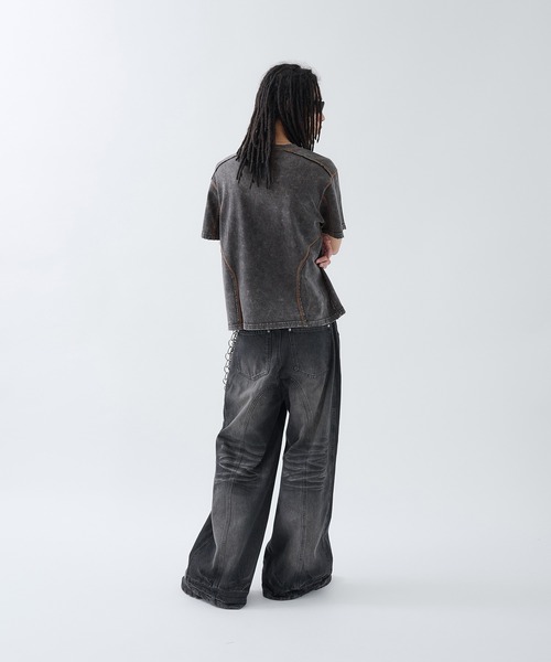 ANDER HUNK（アンダーハンク）の「Overdyed Stitch Design T-shirt / オーバーダイステッチデザインTシャツ（Tシャツ/カットソー・メンズ・グレー系/グレー/ブラック系/ブラック・SMALL/MEDIUM/LARGE）」の18枚目の写真