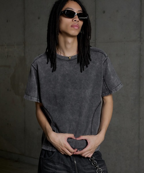 ANDER HUNK（アンダーハンク）の「Overdyed Stitch Design T-shirt / オーバーダイステッチデザインTシャツ（Tシャツ/カットソー・メンズ・グレー系/グレー/ブラック系/ブラック・SMALL/MEDIUM/LARGE）」の5枚目の写真