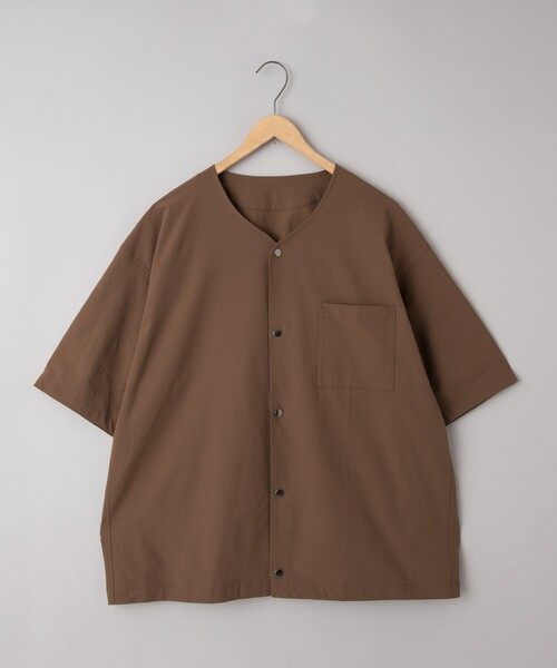 coen（コーエン）の「ハイカーテックライトウェイトノーカラーシャツ【洗濯機洗い可・２WAYストレッチ・防シワ】（シャツ/ブラウス・メンズ・ブラック/ブラウン/ダークグレー・S/M/L/XL）」の11枚目の写真