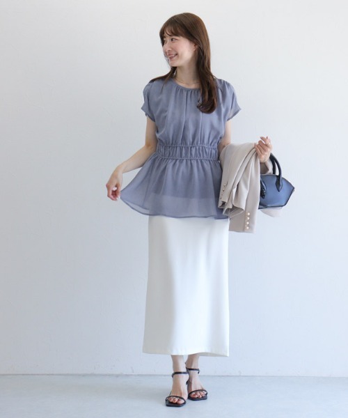 フェザー風 フリンジ シフォン 長袖シャツ ゆったり☆２色 レーヨン シグネチャープリント Vネック シフォンブラウス