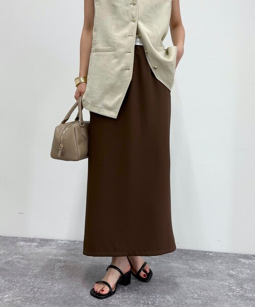 fredy emue（フレディエミュ）の「ミニマルリラックスイージースカート（スカート・レディース・ブラック/アイボリー/ブラウン・38/36）」の3枚目の写真