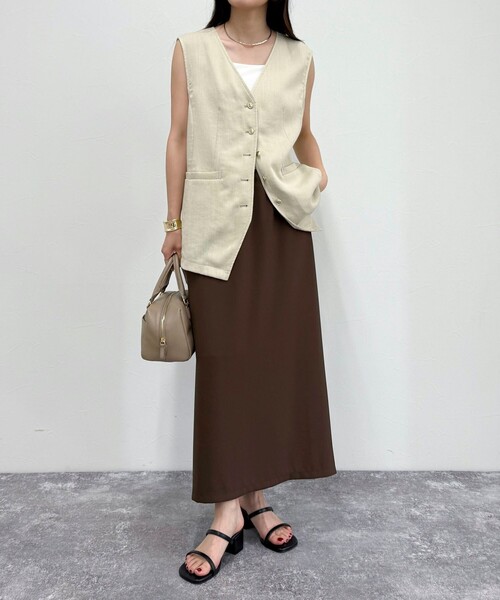 fredy emue（フレディエミュ）の「ミニマルリラックスイージースカート（スカート・レディース・ブラック/アイボリー/ブラウン・38/36）」の21枚目の写真