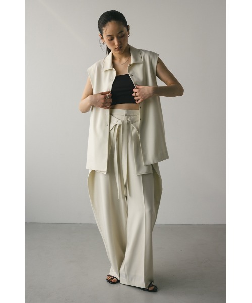 STYLEMIXER（スタイルミキサー）の「ステッチラインステンカラーベスト（ベスト・レディース・アイボリー/ネイビー・FREE）」の4枚目の写真