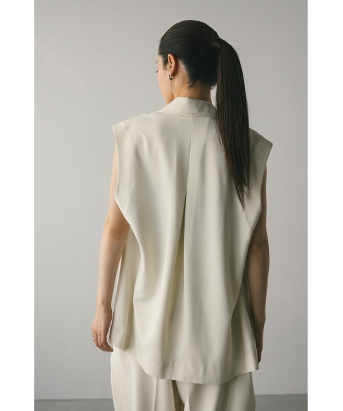 STYLEMIXER（スタイルミキサー）の「ステッチラインステンカラーベスト（ベスト・レディース・アイボリー/ネイビー・FREE）」の7枚目の写真