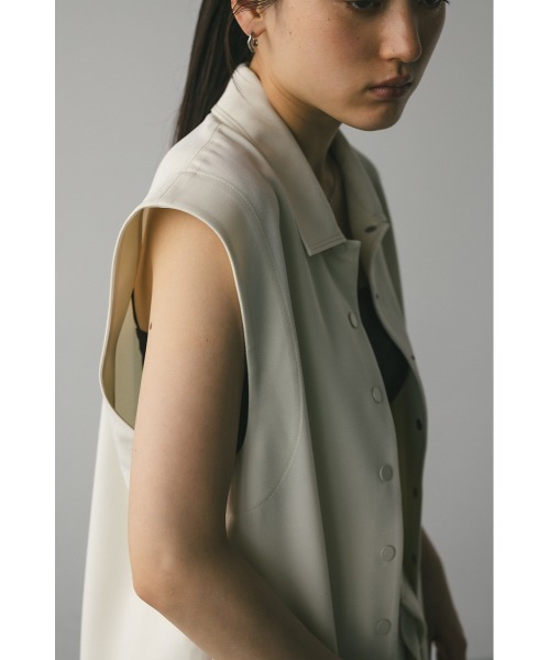 STYLEMIXER（スタイルミキサー）の「ステッチラインステンカラーベスト（ベスト・レディース・アイボリー/ネイビー・FREE）」の10枚目の写真