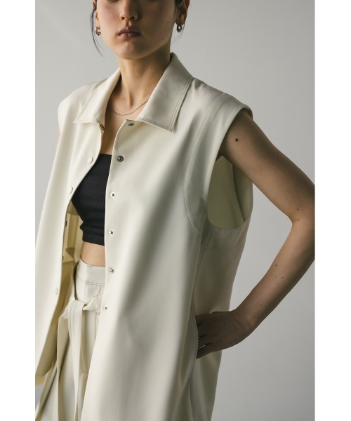 STYLEMIXER（スタイルミキサー）の「ステッチラインステンカラーベスト（ベスト・レディース・アイボリー/ネイビー・FREE）」の11枚目の写真