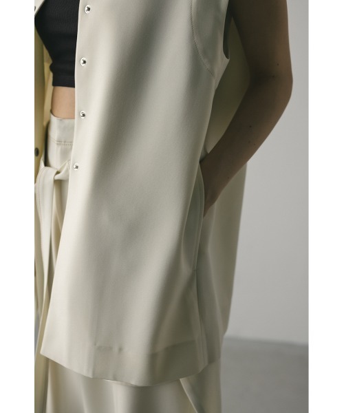 STYLEMIXER（スタイルミキサー）の「ステッチラインステンカラーベスト（ベスト・レディース・アイボリー/ネイビー・FREE）」の12枚目の写真