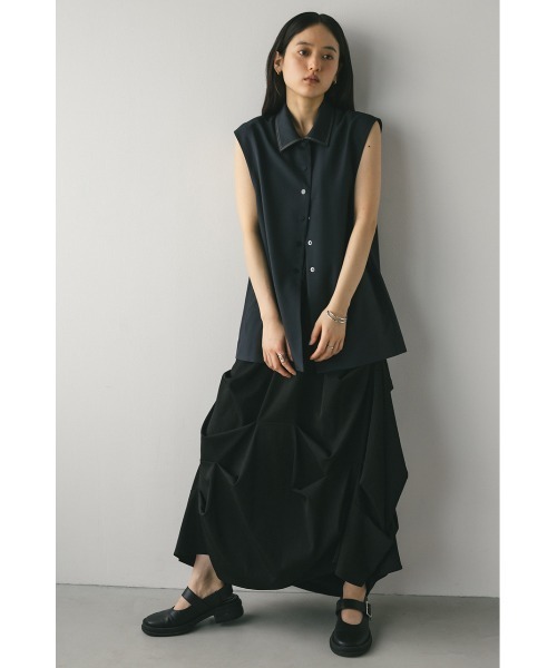 STYLEMIXER（スタイルミキサー）の「ステッチラインステンカラーベスト（ベスト・レディース・アイボリー/ネイビー・FREE）」の16枚目の写真