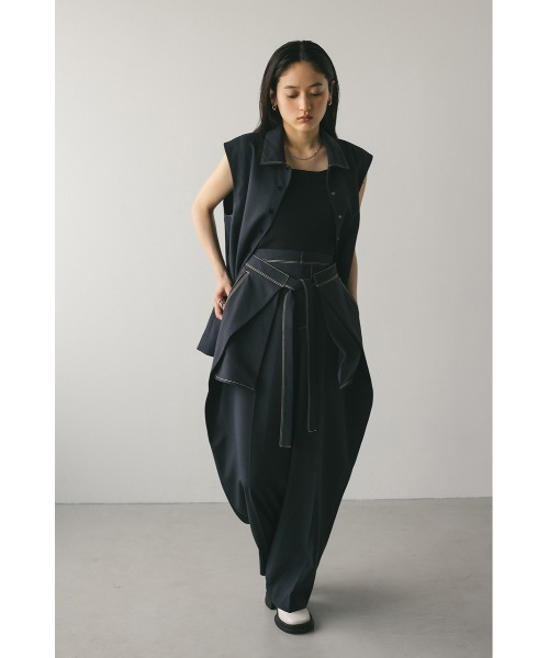 STYLEMIXER（スタイルミキサー）の「ステッチラインステンカラーベスト（ベスト・レディース・アイボリー/ネイビー・FREE）」の18枚目の写真