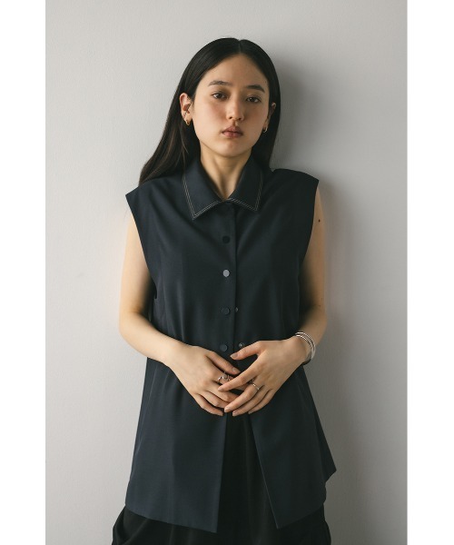 STYLEMIXER（スタイルミキサー）の「ステッチラインステンカラーベスト（ベスト・レディース・アイボリー/ネイビー・FREE）」の20枚目の写真