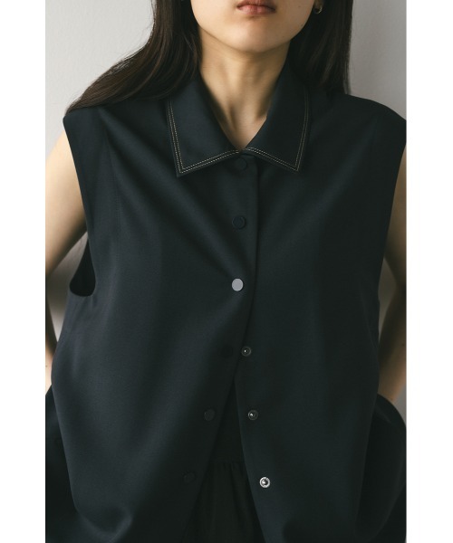 STYLEMIXER（スタイルミキサー）の「ステッチラインステンカラーベスト（ベスト・レディース・アイボリー/ネイビー・FREE）」の22枚目の写真