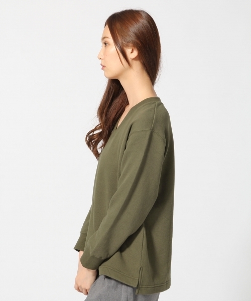 GLOBAL WORK(グローバルワーク)の「キモウウラケVネックプルオーバー長袖/707863(Tシャツ/カットソー・レディース・ネイビー/ワインレッド/オフホワイト/カーキ/ダークグレー/ブラウン・LARGE/SMALL/MEDIUM)」の10枚目の写真