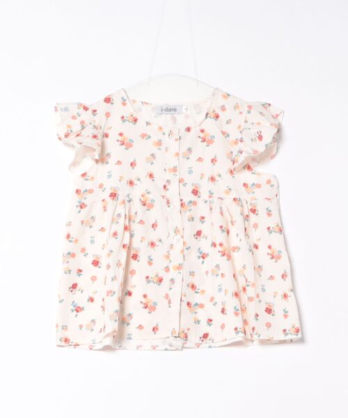 i-dare（アイディア）の「【i-dare】花柄 フリル フレンチ スリーブ ブラウス（シャツ/ブラウス・レディース・レッド/ブルー・X-LARGE/MEDIUM/LARGE）」の10枚目の写真
