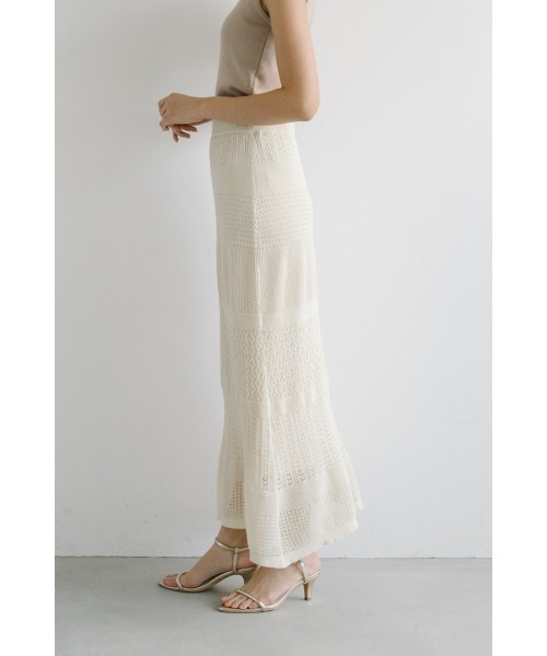 M.deux（エムドゥ）の「クロシェニットマーメイドスカート（スカート・レディース・モカ/オフホワイト・MEDIUM）」の20枚目の写真