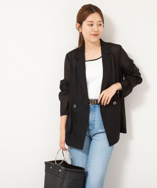 NOLLEY’S(ノーリーズ)の「テレコ配色タンクトップ(タンクトップ・レディース・ホワイト/オリーブ/ブラック・38)」の8枚目の写真