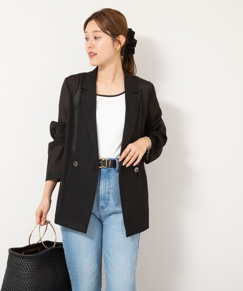 NOLLEY’S(ノーリーズ)の「テレコ配色タンクトップ(タンクトップ・レディース・ホワイト/オリーブ/ブラック・38)」の9枚目の写真