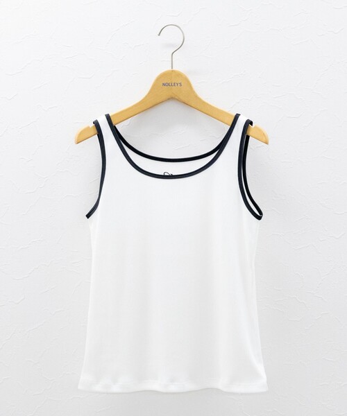 NOLLEY’S(ノーリーズ)の「テレコ配色タンクトップ(タンクトップ・レディース・ホワイト/オリーブ/ブラック・38)」の13枚目の写真