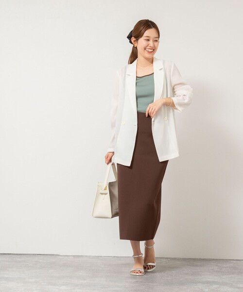 NOLLEY’S(ノーリーズ)の「テレコ配色タンクトップ(タンクトップ・レディース・ホワイト/オリーブ/ブラック・38)」の18枚目の写真