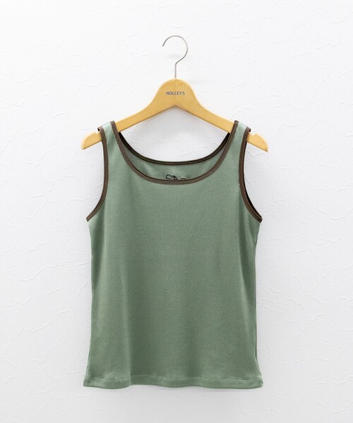 NOLLEY’S(ノーリーズ)の「テレコ配色タンクトップ(タンクトップ・レディース・ホワイト/オリーブ/ブラック・38)」の20枚目の写真