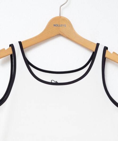 NOLLEY’S(ノーリーズ)の「テレコ配色タンクトップ(タンクトップ・レディース・ホワイト/オリーブ/ブラック・38)」の22枚目の写真