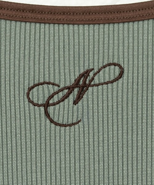 NOLLEY’S(ノーリーズ)の「テレコ配色タンクトップ(タンクトップ・レディース・ホワイト/オリーブ/ブラック・38)」の6枚目の写真