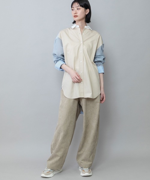 Munich(ミューニック)の「ブロード×ストライプ×シアーストライプシャツ(シャツ/ブラウス・レディース・ライトベージュ/キャメル/ホワイト・FREE)」の20枚目の写真